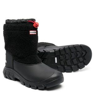 HUNTER WANDERER SHERPA SNOW BOOT IN BLACK US3